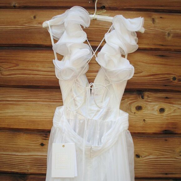 Mac Duggal 67911 Womens  Ruffled Tiered Cut Out Chiffon Gown Dress - Picture 13 of 16